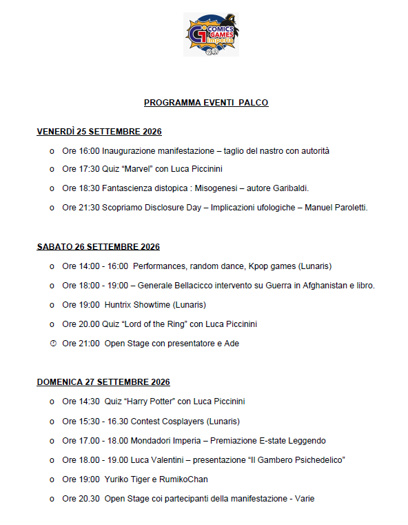 programma palco